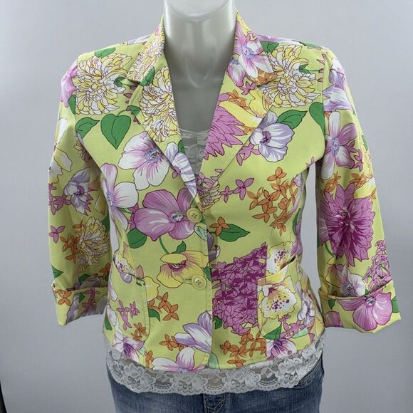 Rafaella Vintage Floral Blazer Size 10 - Picture 1 of 8
